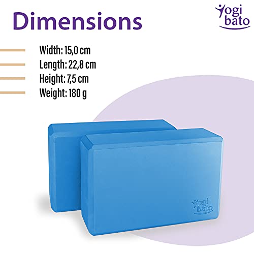 Briques De Yoga EVA – Pack De 2, 23x15x7.5 Cm, Haute Densité, Légères Et Antidérapantes, Pour étirements Et Pilates