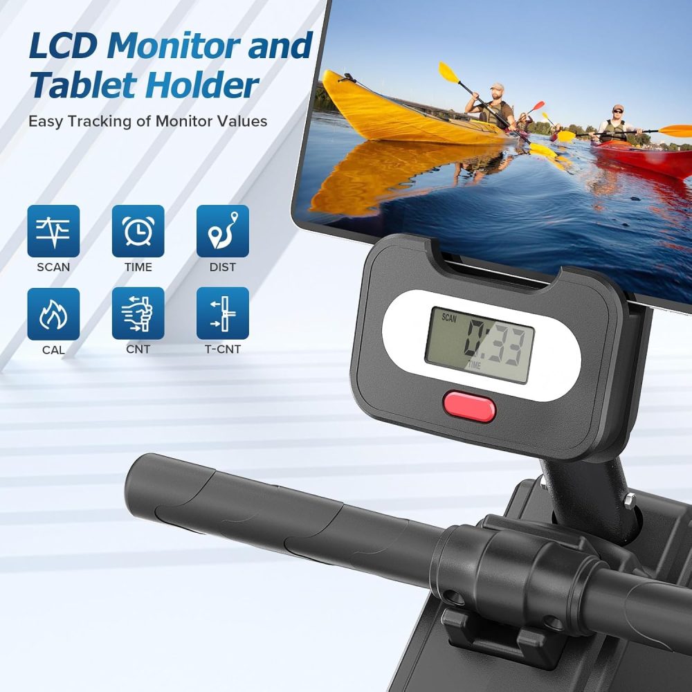 Rameur Appartement Dripex F203S, Freinage Magnétique, 16 Niveaux de Résistance, Pliable