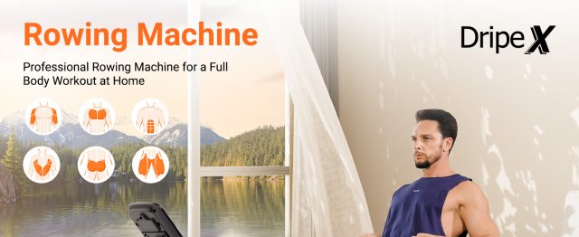 Rameur d'Appartement Sport Dripex F203S, Freinage Magnétique, 16 Niveaux de Résistance, Pliable