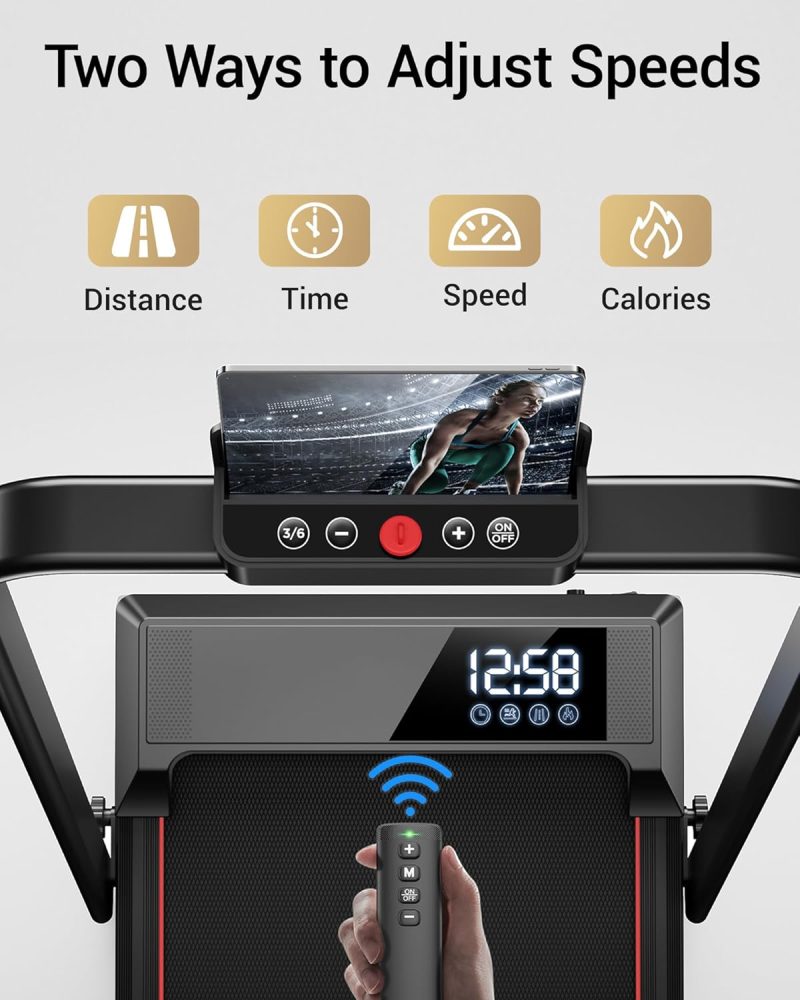 Tapis de Course LONTEK, Pliable, Inclinable, 12KM/H, Tapis de Marche avec Moteur Silencieux Amélioré