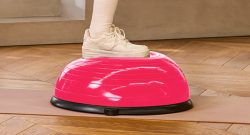 ZELUS Demi-Balle d'Équilibre Gonflable avec Bandes de Résistance et Pompe à Pied