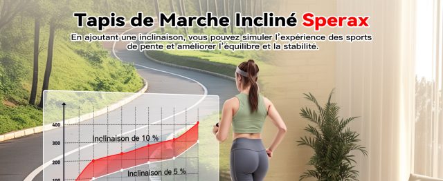 Tapis de Marche Sperax 3 en 1 Vibrant Inclinable, Tapis de Course Bluetooth avec Télécommande