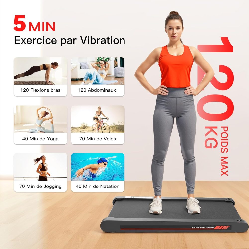 Tapis de Marche Sperax 3 en 1 Vibrant KY-FR, Tapis de Course Bluetooth avec Télécommande