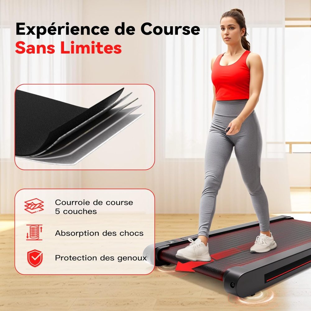 Tapis de Marche Sperax 3 en 1 Vibrant KY-FR, Tapis de Course Bluetooth avec Télécommande