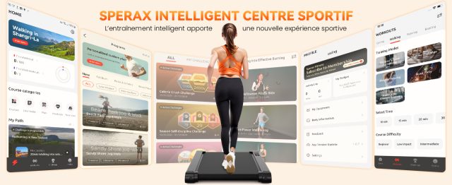 Tapis de Marche Sperax 3 en 1 Vibrant RM01, Tapis de Course Bluetooth avec Télécommande