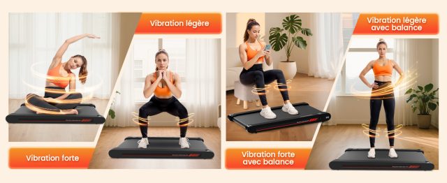 Tapis de Marche Sperax 3 en 1 Vibrant RM01, Tapis de Course Bluetooth avec Télécommande