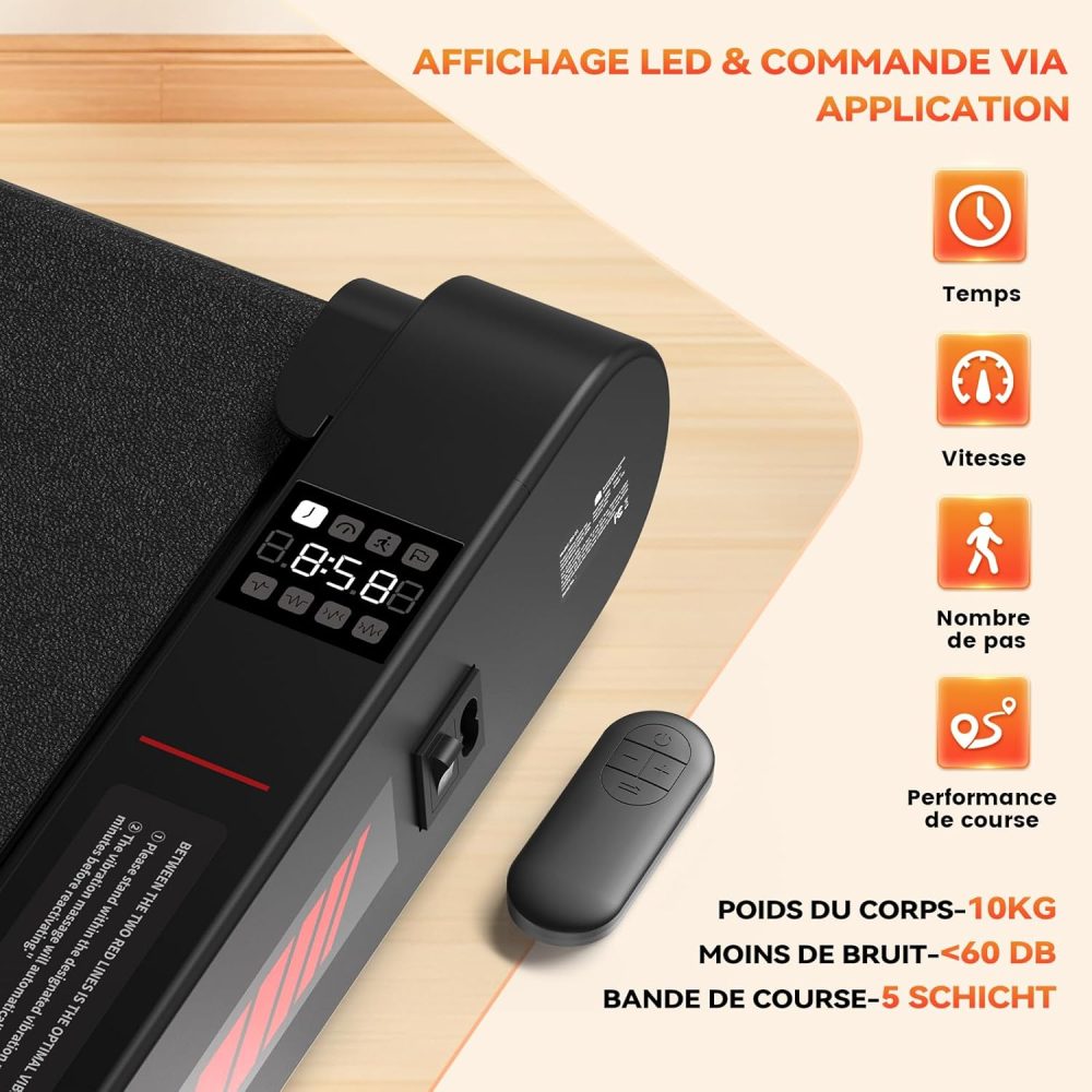 Tapis de Marche Sperax 3 en 1 Vibrant RM01, Tapis de Course Bluetooth avec Télécommande