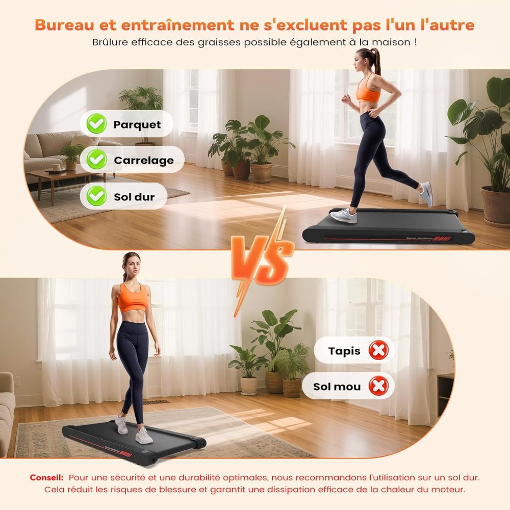 Tapis de Marche Sperax 3 en 1 Vibrant RM01, Tapis de Course Bluetooth avec Télécommande