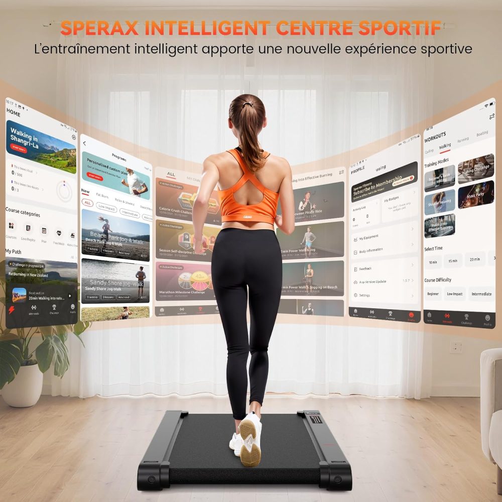 Tapis de Marche Sperax 3 en 1 Vibrant RM01, Tapis de Course Bluetooth avec Télécommande