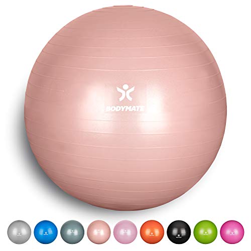 Balle De Fitness Bilder Antidérapante 65 Cm - Pour Pilates, Yoga, Renforcement, Inclut Pompe