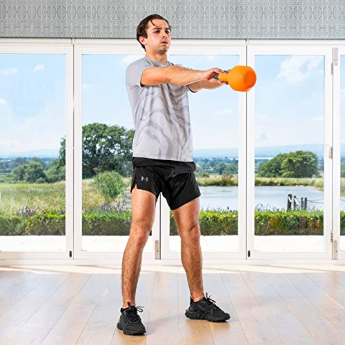 Kettlebell 16 Kg Avec Revêtement Néoprène - Poignée Ergonomique Antidérapante - Fonte - Idéal Entraînement Force, Cardio, Fonctionnel